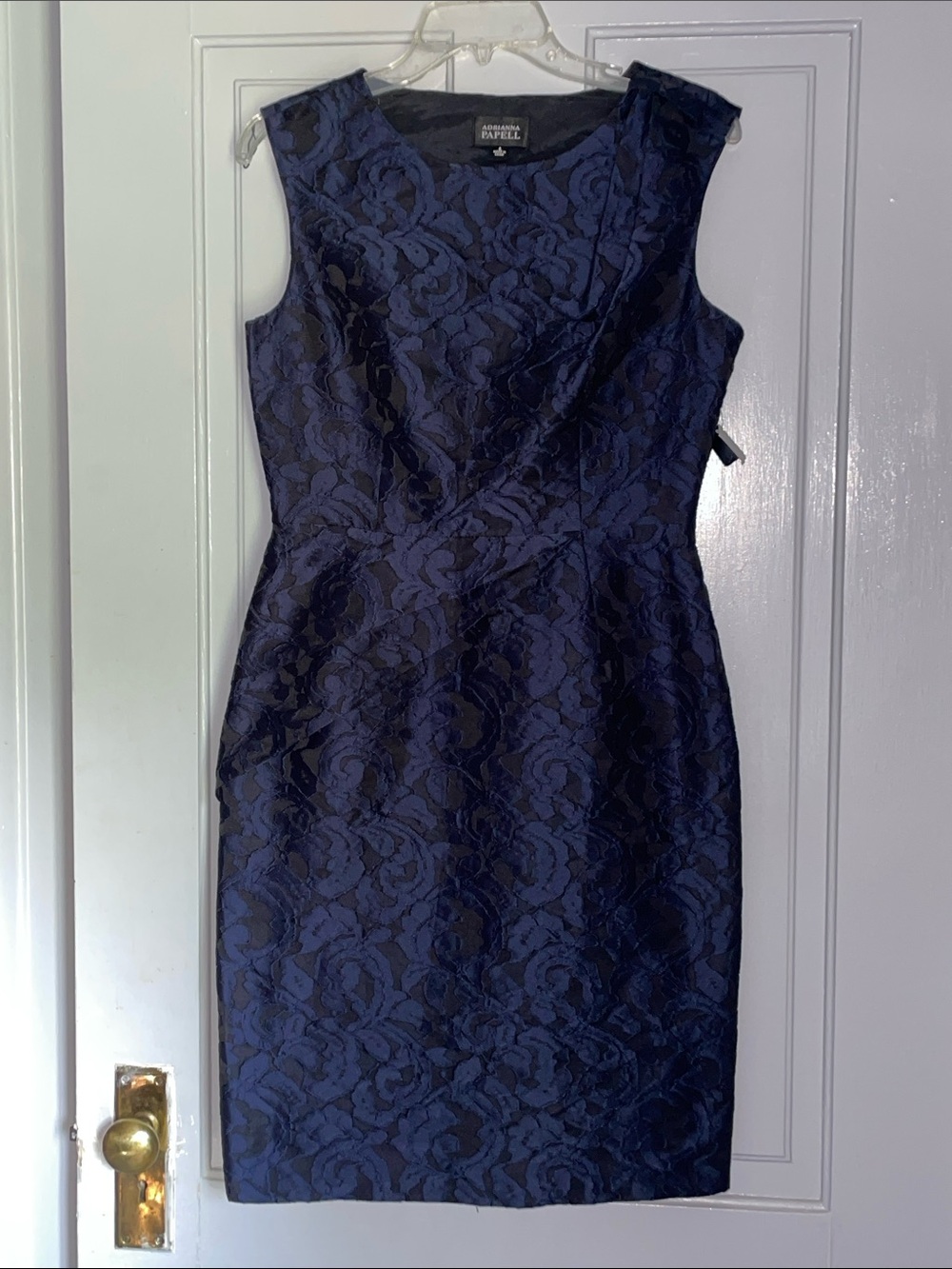 Nwt Adrianna Papell navy blue lace dress